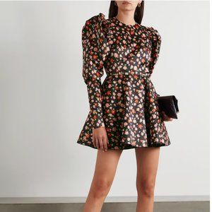 ROTATE BIRGER CHRISTENSEN Pauline Floral-Print Duchesse-Satin Mini Dress